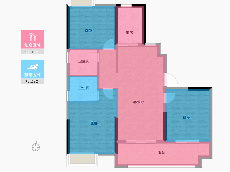 福建省-福州市-建总领筑-84.93-户型库-动静分区