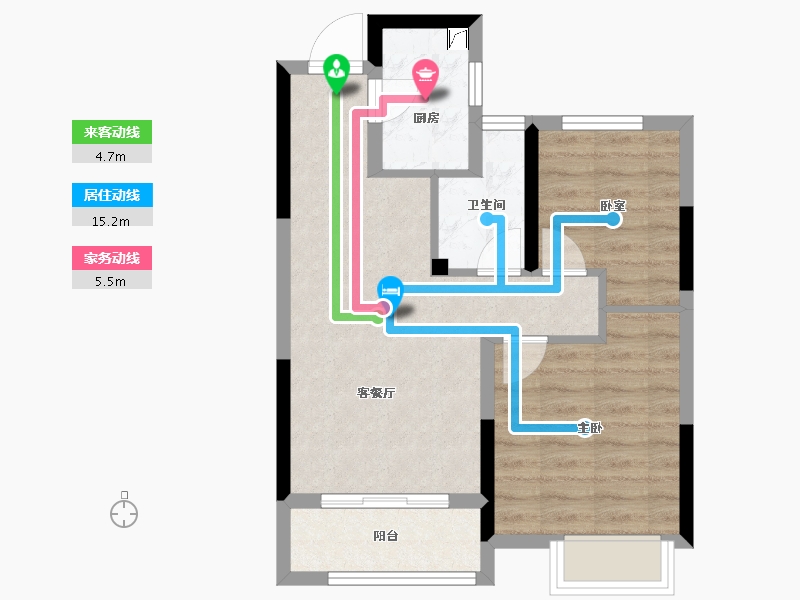 浙江省-湖州市-诚通江南里-54.46-户型库-动静线