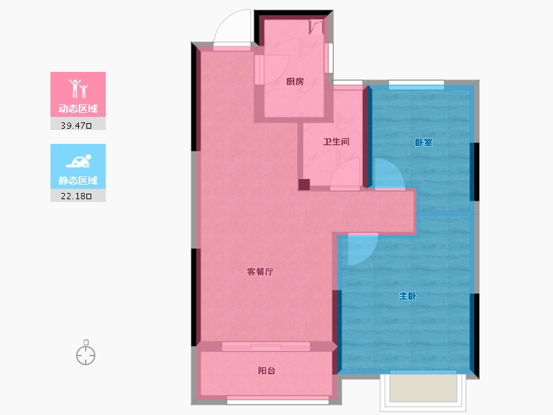 浙江省-湖州市-诚通江南里-54.46-户型库-动静分区