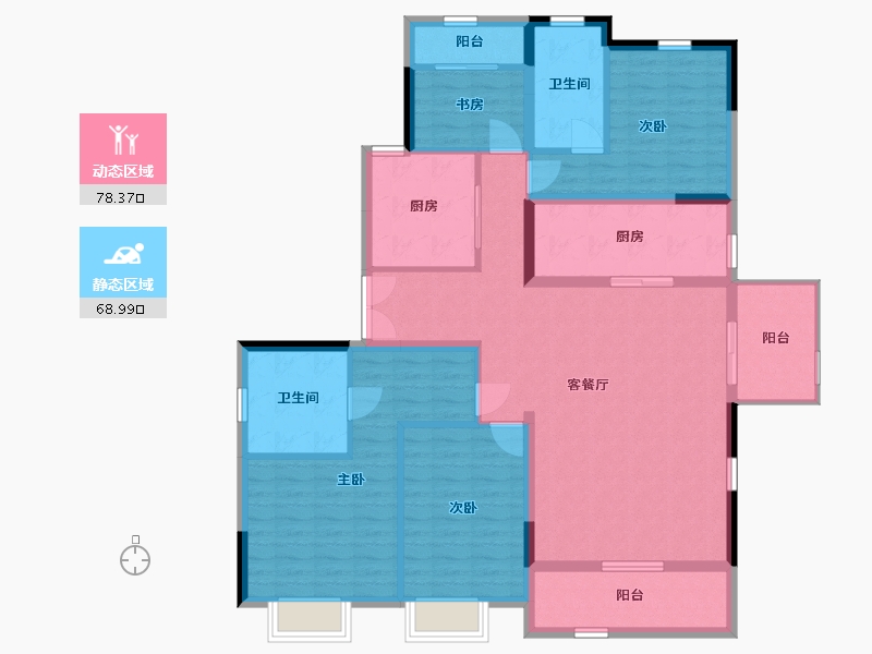 浙江省-温州市-银城玖珑天著-132.80-户型库-动静分区