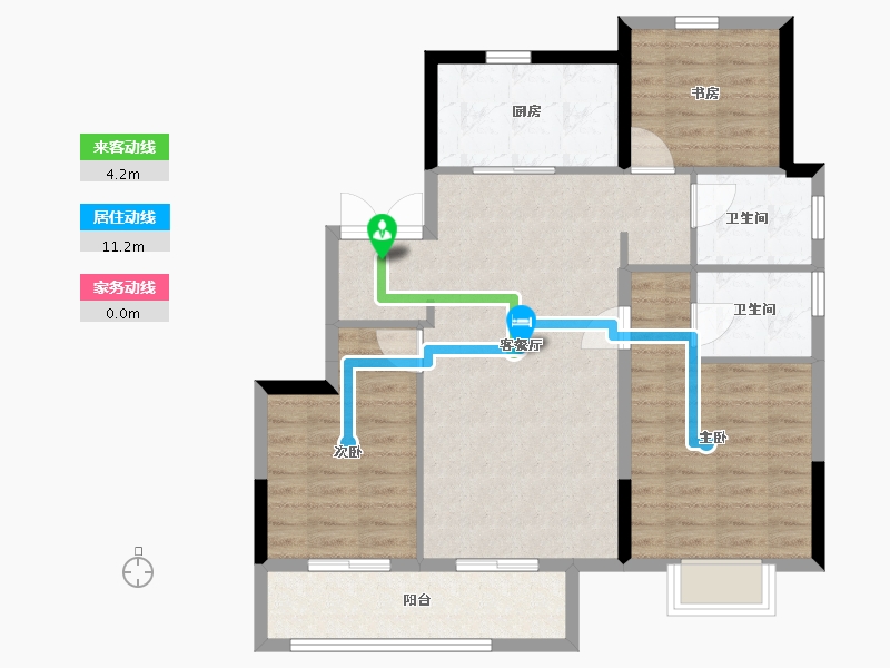 浙江省-温州市-银城玖珑天著-86.40-户型库-动静线