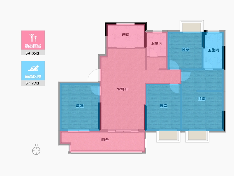 福建省-福州市-建总领筑-100.82-户型库-动静分区