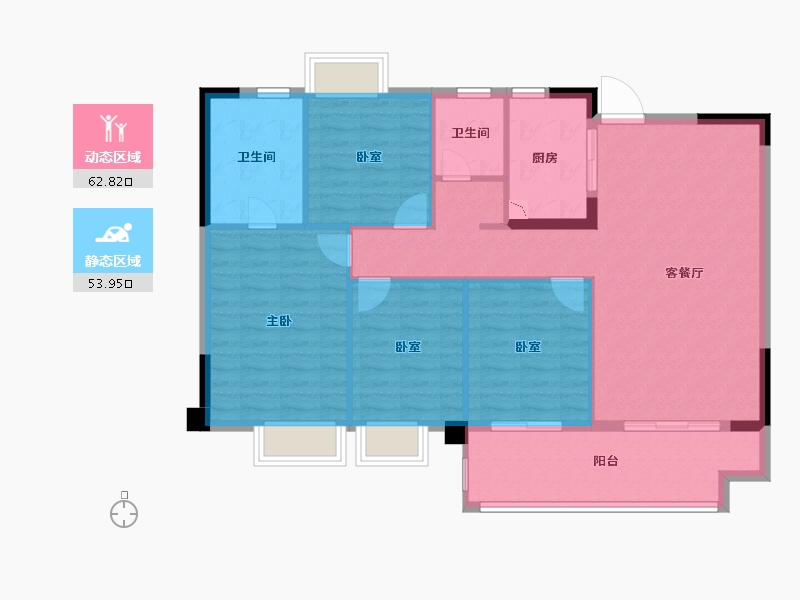 福建省-福州市-建总领筑-106.54-户型库-动静分区