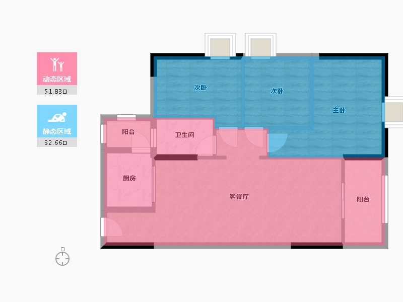 广东省-广州市-豪利幸福里-76.01-户型库-动静分区