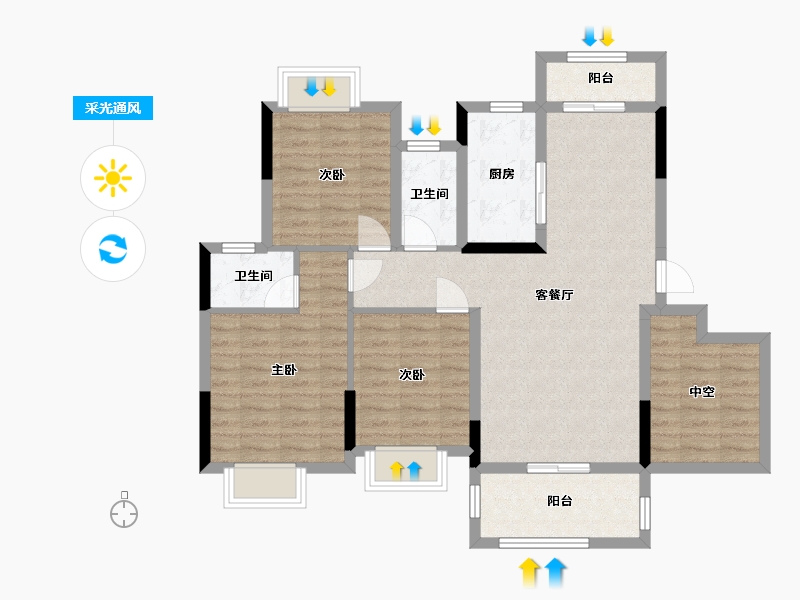 江西省-赣州市-博达・翡翠学府-95.00-户型库-采光通风