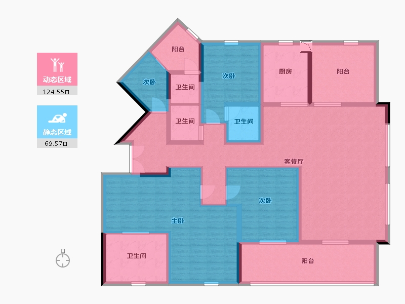 重庆-重庆市-阳光城悦江山-174.47-户型库-动静分区