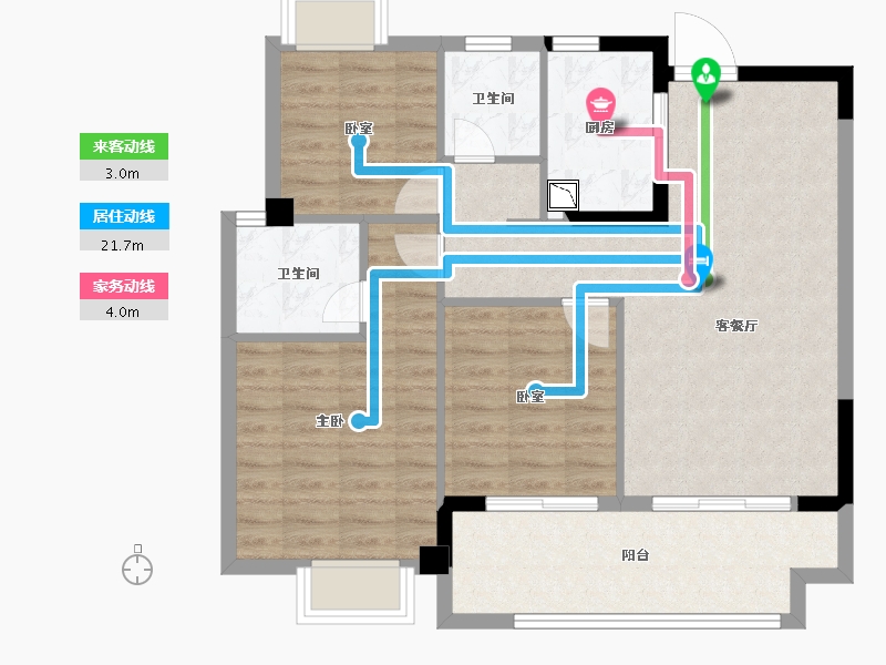 福建省-福州市-建总领筑-85.69-户型库-动静线