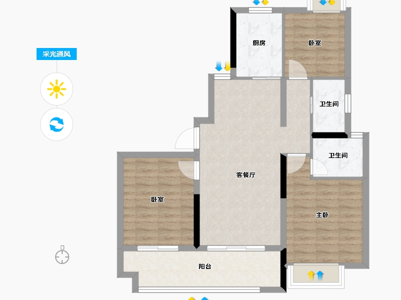 福建省-福州市-建总领筑-81.04-户型库-采光通风