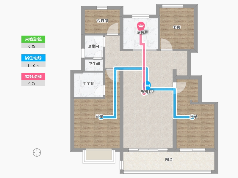 浙江省-宁波市-江望云著里-89.60-户型库-动静线