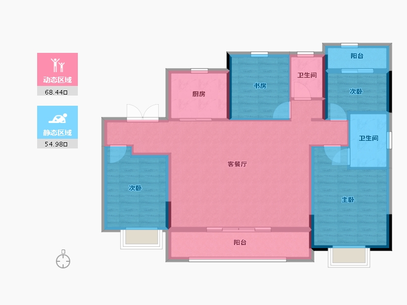 浙江省-温州市-银城玖珑天著-111.20-户型库-动静分区