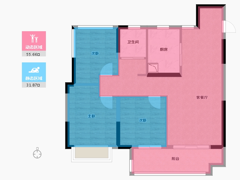 安徽省-合肥市-佳源金科阅庐春晓-78.41-户型库-动静分区