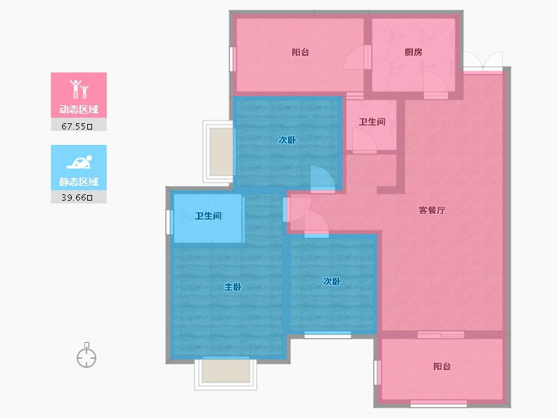 贵州省-安顺市-凯旋公园里-94.61-户型库-动静分区