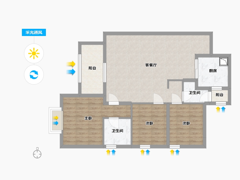 四川省-成都市-万科天府公园城项目-83.90-户型库-采光通风