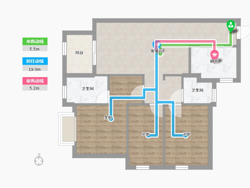 四川省-成都市-万科天府公园城项目-70.39-户型库-动静线