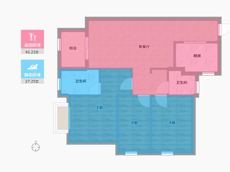 四川省-成都市-万科天府公园城项目-70.39-户型库-动静分区