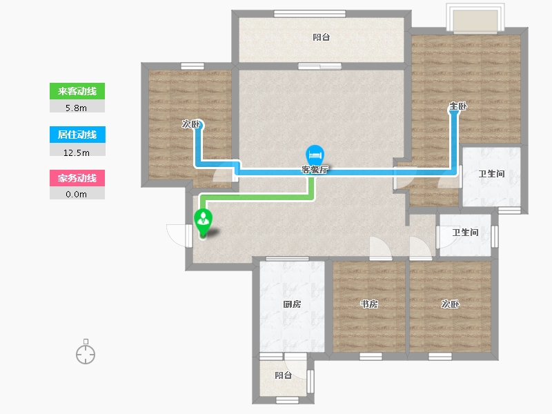 四川省-成都市-万科天府公园城项目-113.98-户型库-动静线