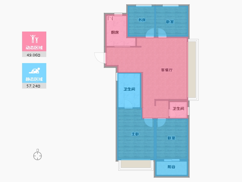 浙江省-湖州市-保利・堂悦-95.10-户型库-动静分区