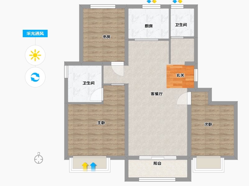 天津-天津市-海晶院境-88.00-户型库-采光通风