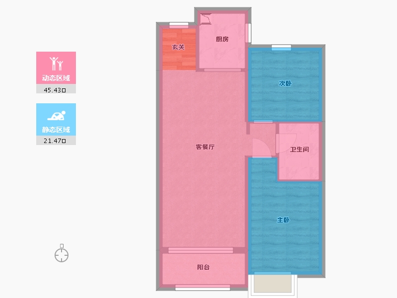 黑龙江省-哈尔滨市-南益松江春晓-59.75-户型库-动静分区