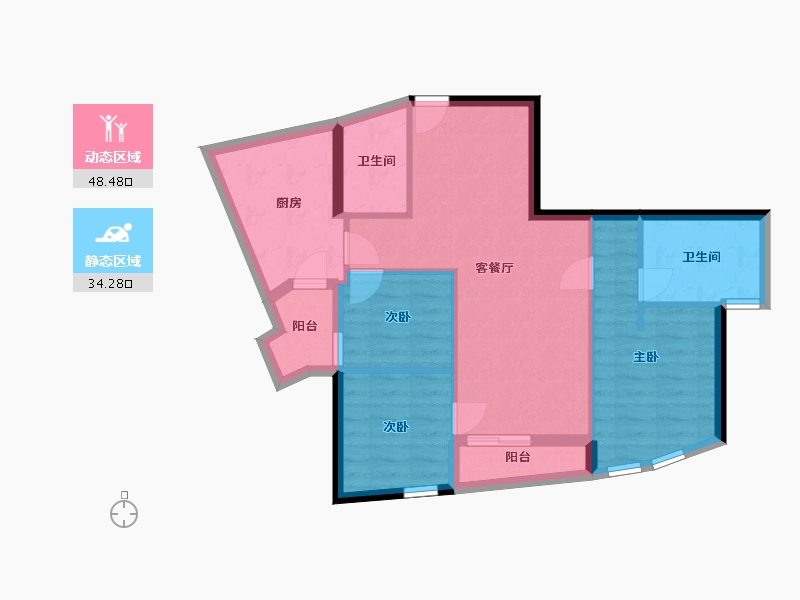 四川省-成都市-天府汇中心-73.55-户型库-动静分区