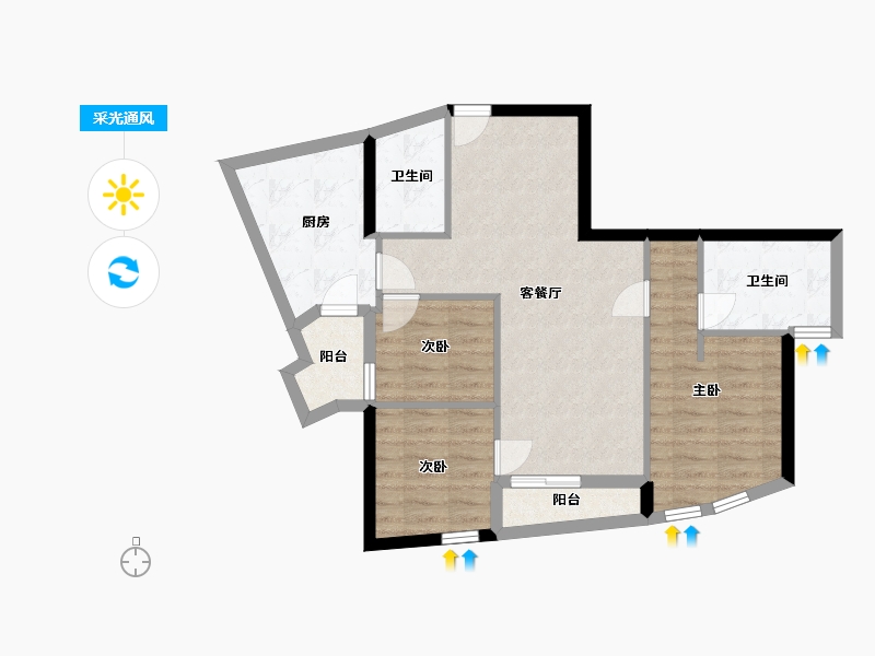 四川省-成都市-天府汇中心-73.55-户型库-采光通风