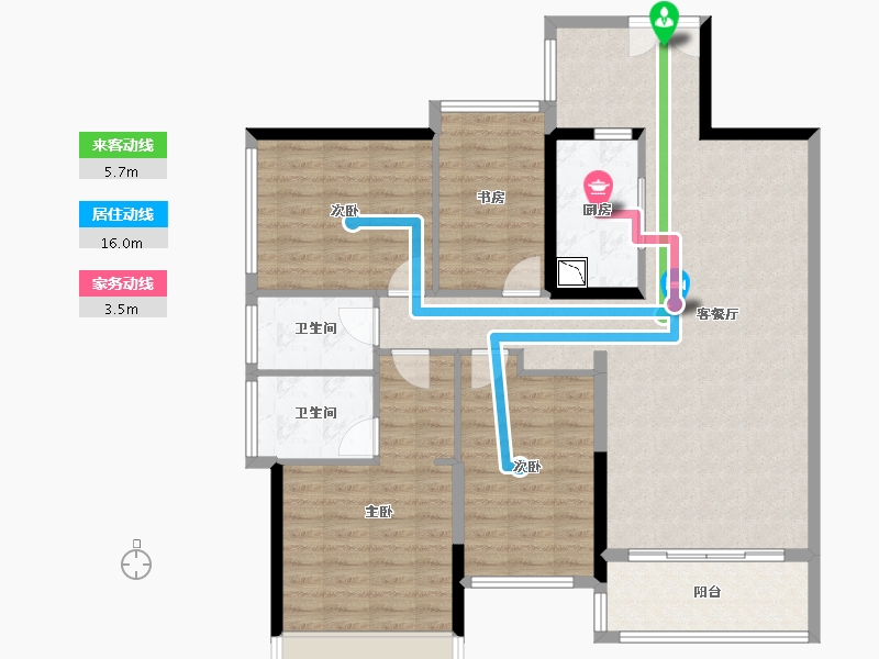 广东省-珠海市-五洲花城三期-116.98-户型库-动静线