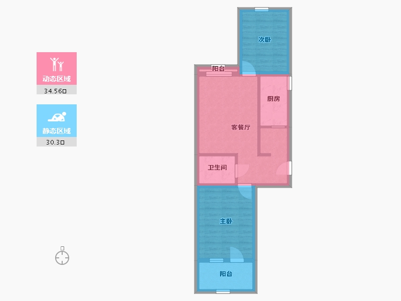 北京-北京市-宝盛西里-57.15-户型库-动静分区