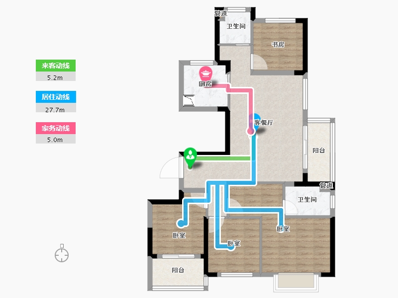 浙江省-宁波市-华夏如院-96.00-户型库-动静线