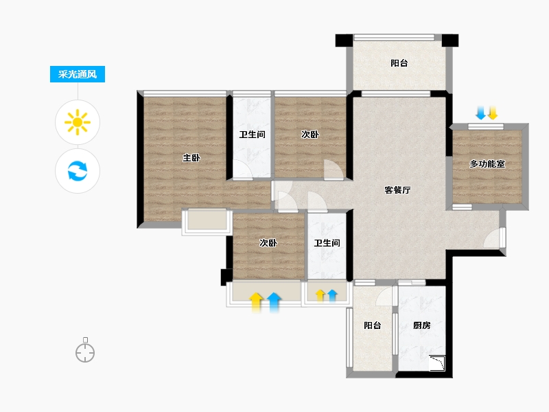 广东省-湛江市-盛世家园-103.29-户型库-采光通风