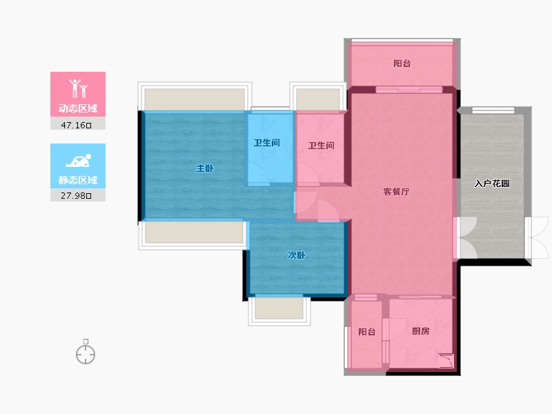 广东省-湛江市-华双济海花园-77.60-户型库-动静分区