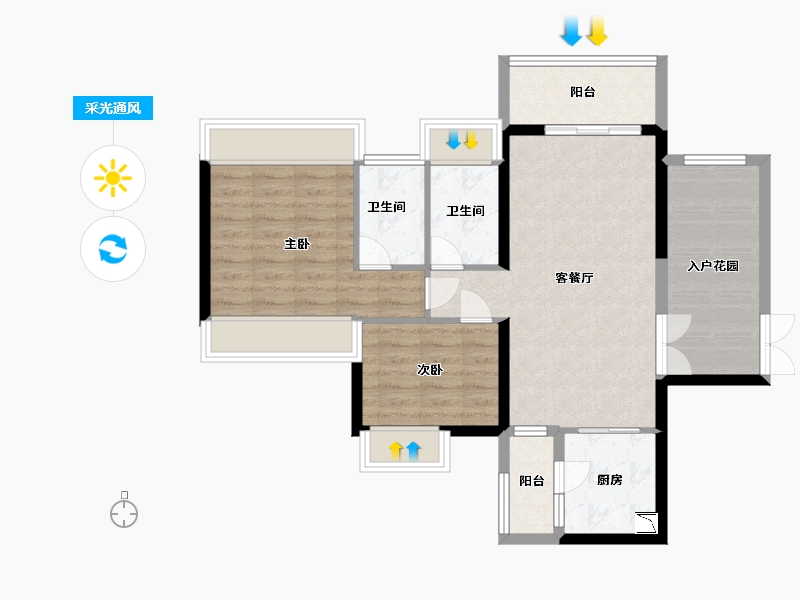 广东省-湛江市-华双济海花园-77.60-户型库-采光通风