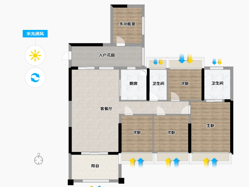 广东省-湛江市-盛世家园-132.95-户型库-采光通风