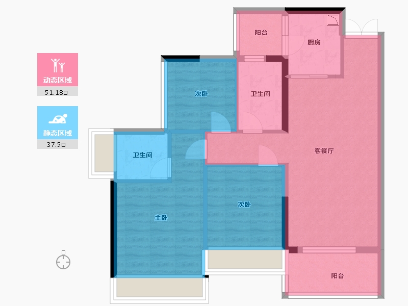 广东省-湛江市-华双济海花园-79.15-户型库-动静分区