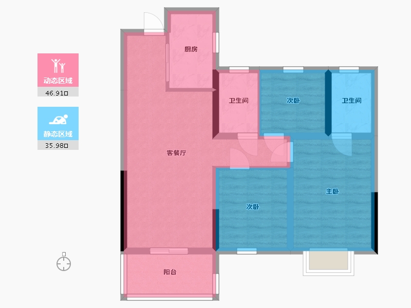 湖南省-长沙市-保利东郡-73.23-户型库-动静分区