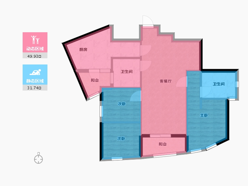 四川省-成都市-天府汇中心-72.49-户型库-动静分区