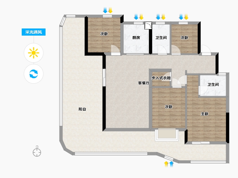 浙江省-丽水市-大家未来社区-137.25-户型库-采光通风