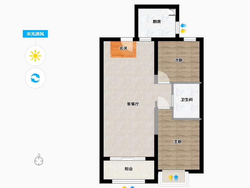 黑龙江省-哈尔滨市-南益松江春晓-58.28-户型库-采光通风