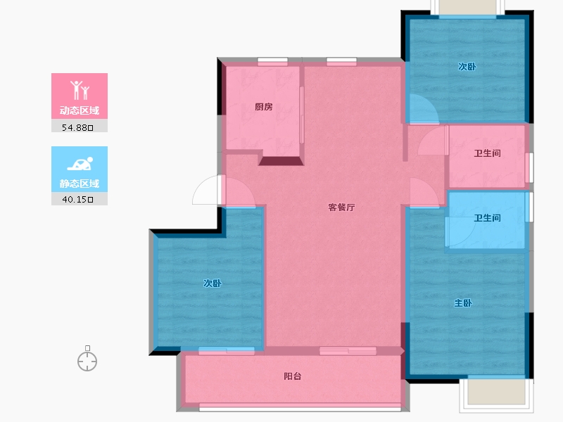 江西省-南昌市-金茂宸南里-85.60-户型库-动静分区