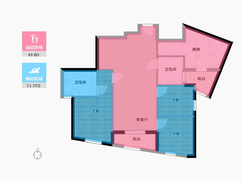 四川省-成都市-天府汇中心-72.03-户型库-动静分区