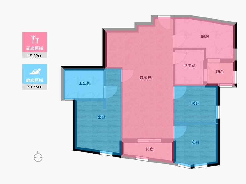 四川省-成都市-天府汇中心-69.24-户型库-动静分区