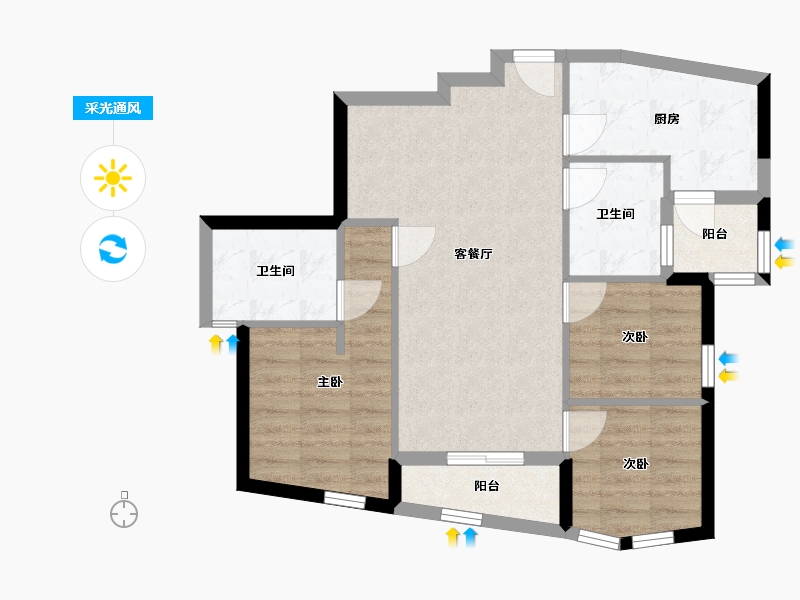 四川省-成都市-天府汇中心-69.24-户型库-采光通风