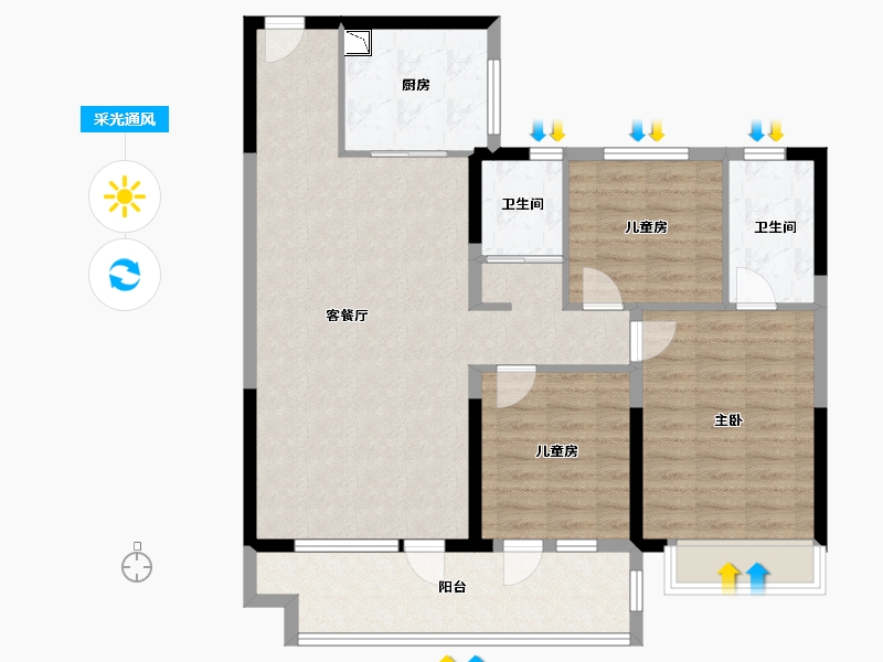 山东省-日照市-碧桂园新城・时代之光-100.01-户型库-采光通风