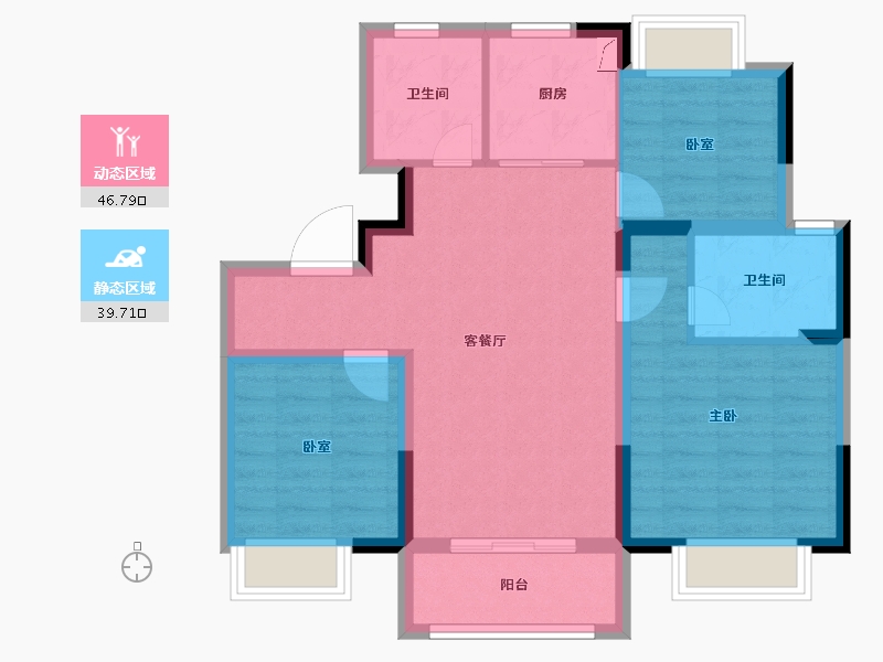 江苏省-南京市-栖樾府-76.84-户型库-动静分区