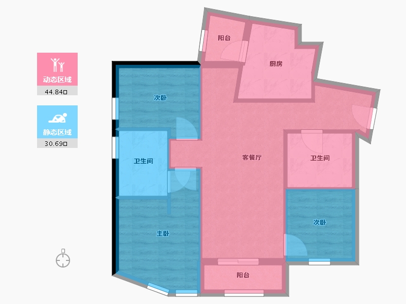 四川省-成都市-天府汇中心-67.16-户型库-动静分区