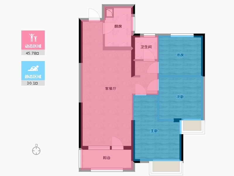 湖北省-武汉市-中建大公馆-67.10-户型库-动静分区