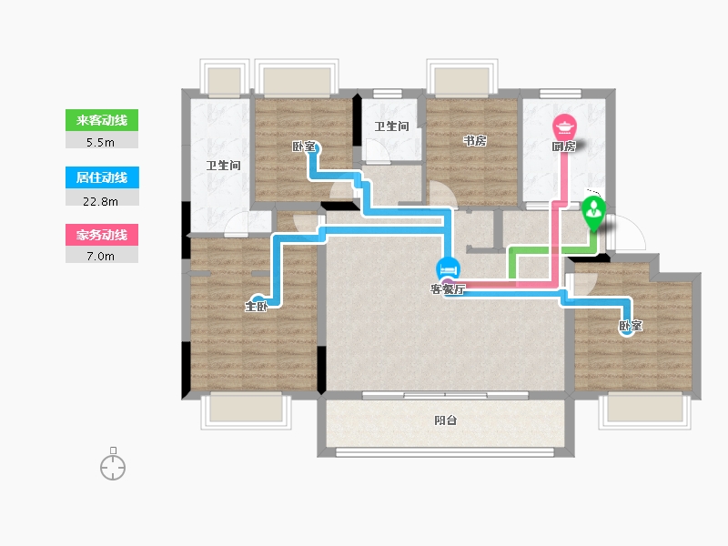 江苏省-南京市-栖樾府-107.22-户型库-动静线