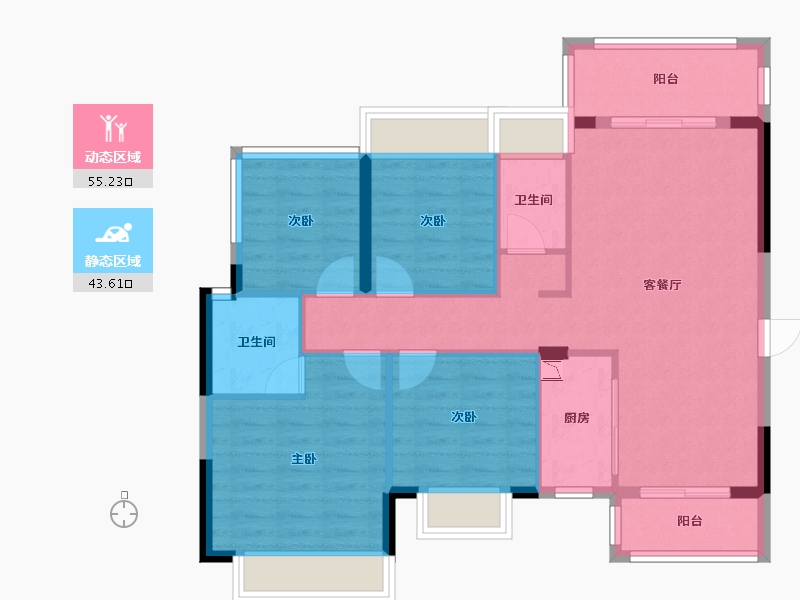 广西壮族自治区-柳州市-博慧江山悦-88.90-户型库-动静分区