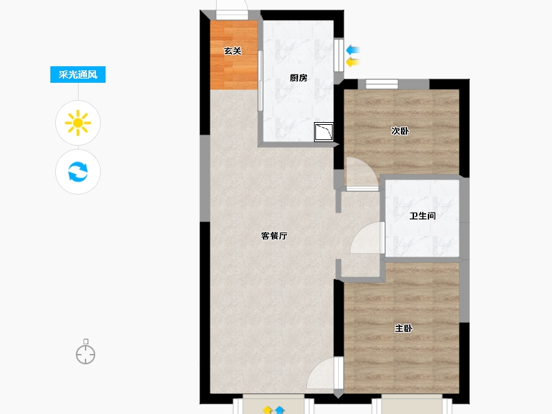 天津-天津市-万科运河文化村-49.02-户型库-采光通风