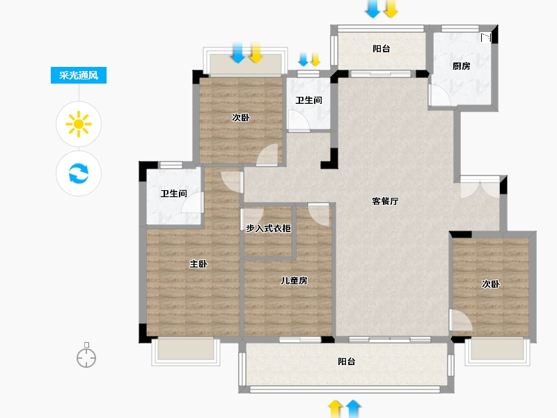 广西壮族自治区-柳州市-博慧江山悦-128.92-户型库-采光通风