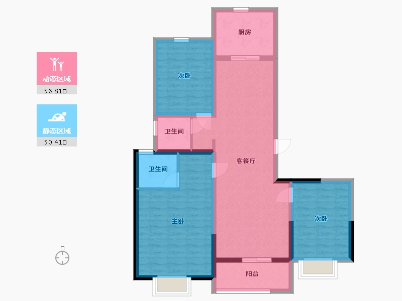 河南省-郑州市-融创阑园-95.74-户型库-动静分区